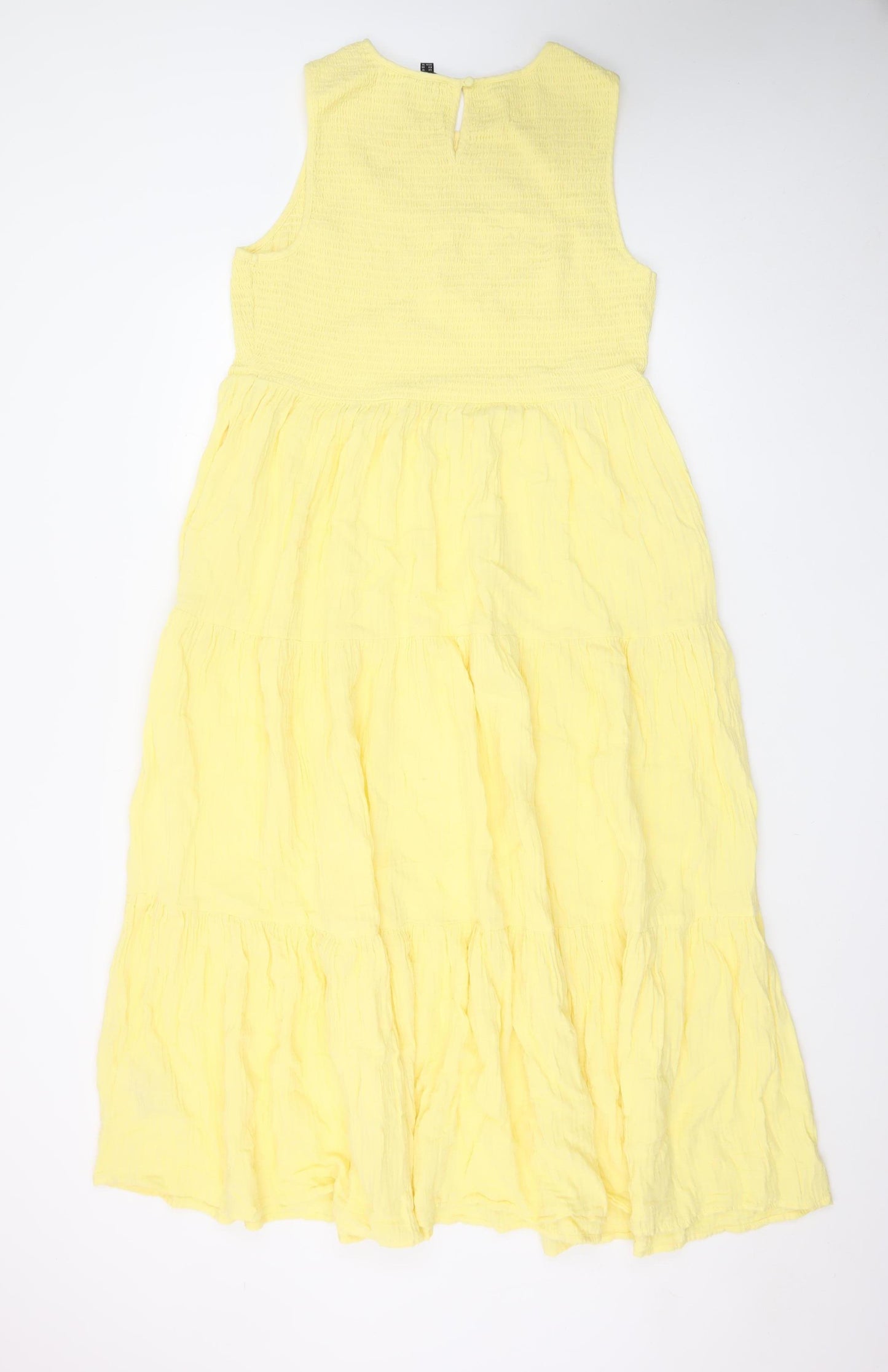 Nobody's Child Women's Yellow Cotton Sleeveless A-Line Midi Dress Size 18