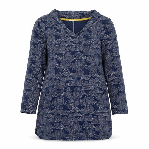 White Stuff Women’s Blue Geometric Shift Dress UK 12 Cotton
