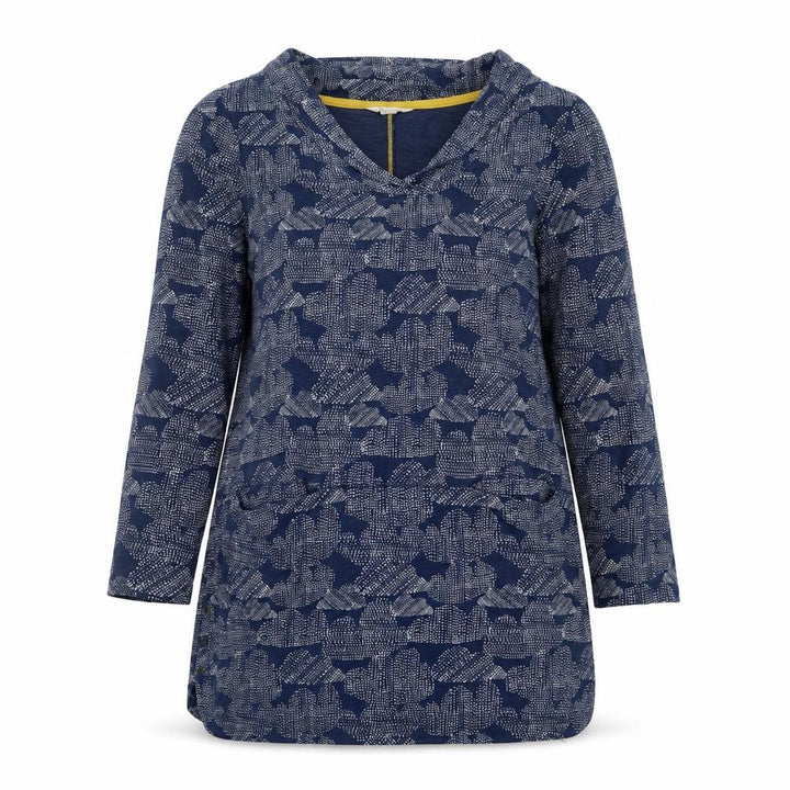 White Stuff Women’s Blue Geometric Shift Dress UK 12 Cotton