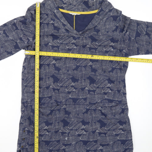 White Stuff Women’s Blue Geometric Shift Dress UK 12 Cotton