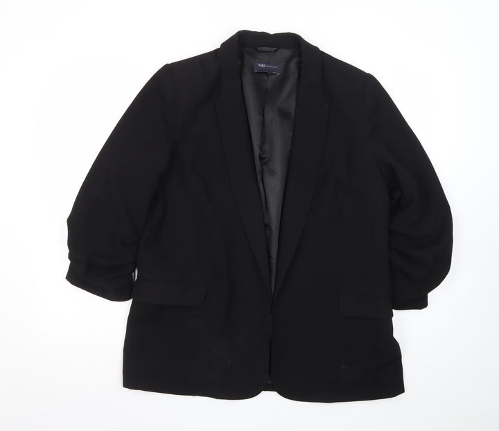Marks and Spencer Women’s Black Blazer Jacket Size 14 Regular Fit