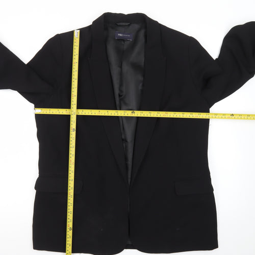 Marks and Spencer Women’s Black Blazer Jacket Size 14 Regular Fit