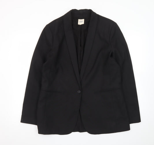 GAP Womens Black Shawl Collar Blazer Size 12 Classic Fit