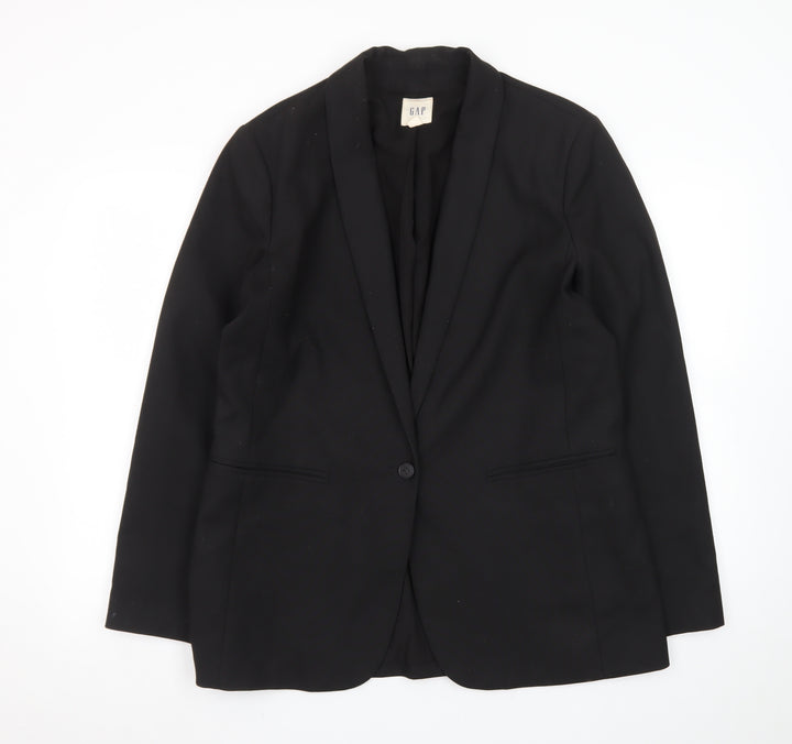GAP Womens Black Shawl Collar Blazer Size 12 Classic Fit
