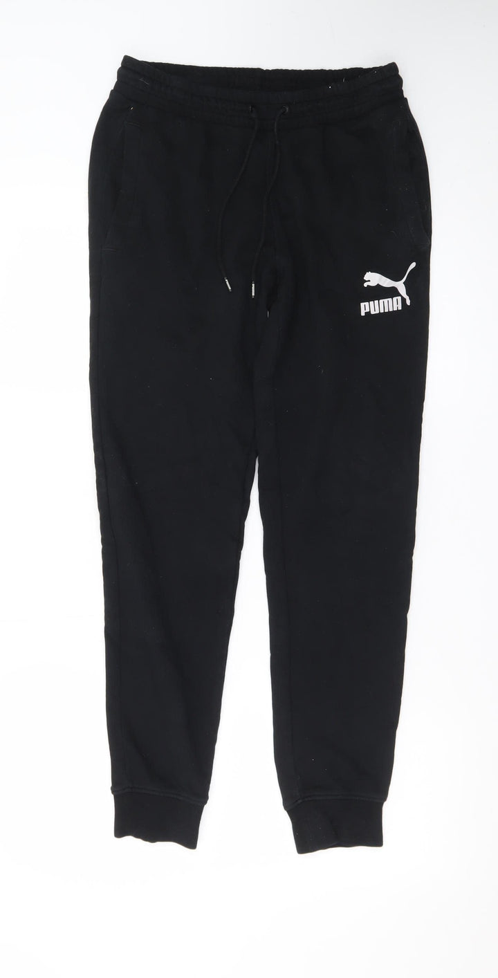 Puma Men’s Black Jogger Sweatpants Size S Tapered Fit