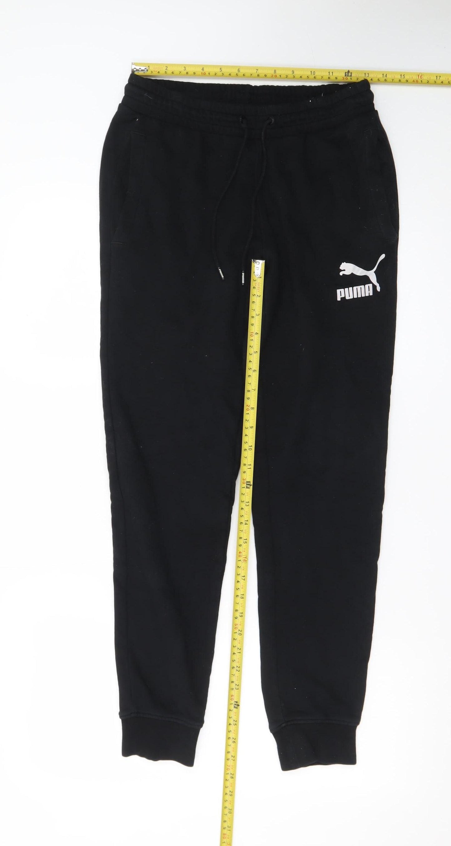Puma Men’s Black Jogger Sweatpants Size S Tapered Fit
