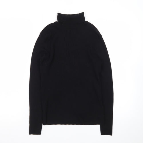 Marks and Spencer Women’s Black Roll Neck Slim Fit Petite Jumper Size 12