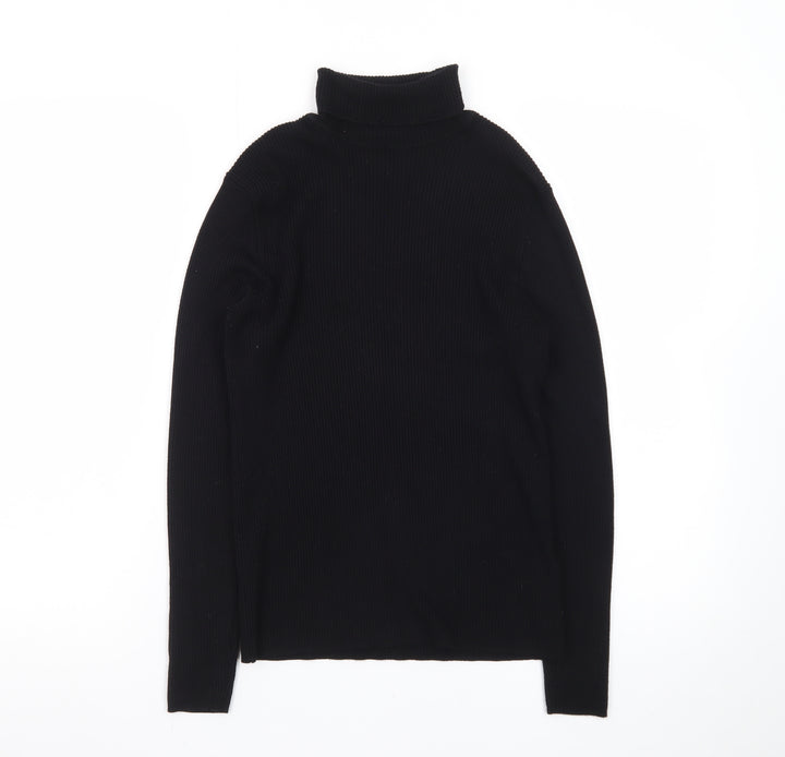 Marks and Spencer Women’s Black Roll Neck Slim Fit Petite Jumper Size 12