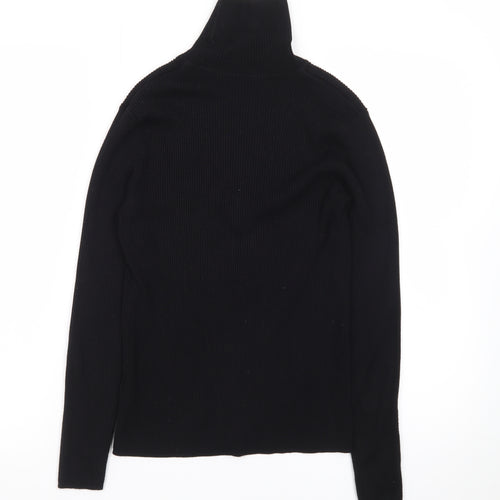 Marks and Spencer Women’s Black Roll Neck Slim Fit Petite Jumper Size 12