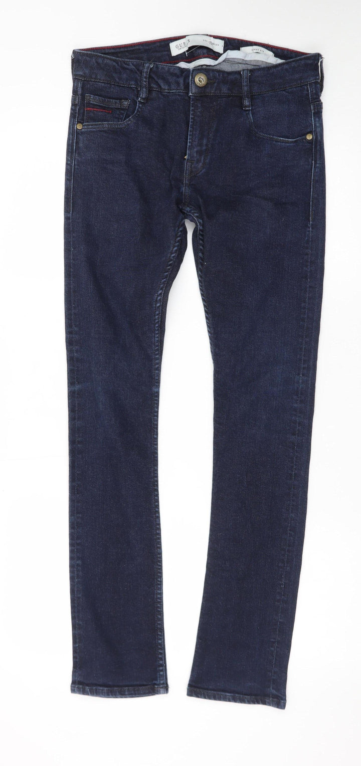 Guess Womens Blue Skinny Jeans Size 29 Slim Fit Dark Wash Denim