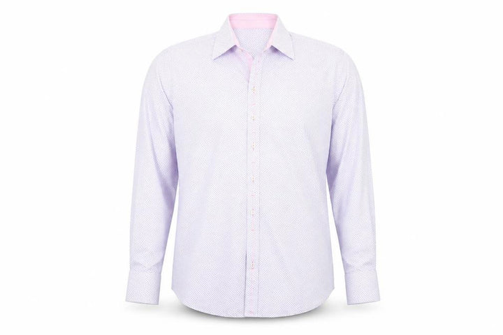 Jeff Banks Men’s Pink Geometric 16in Regular Fit Long Sleeve Cotton Dress Shirt