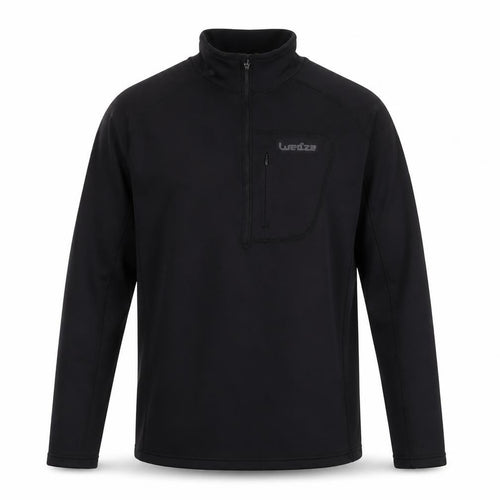 Wedze Men’s Black L 1/4 Zip Pullover Fleece Sweatshirt for Skiing & Sports