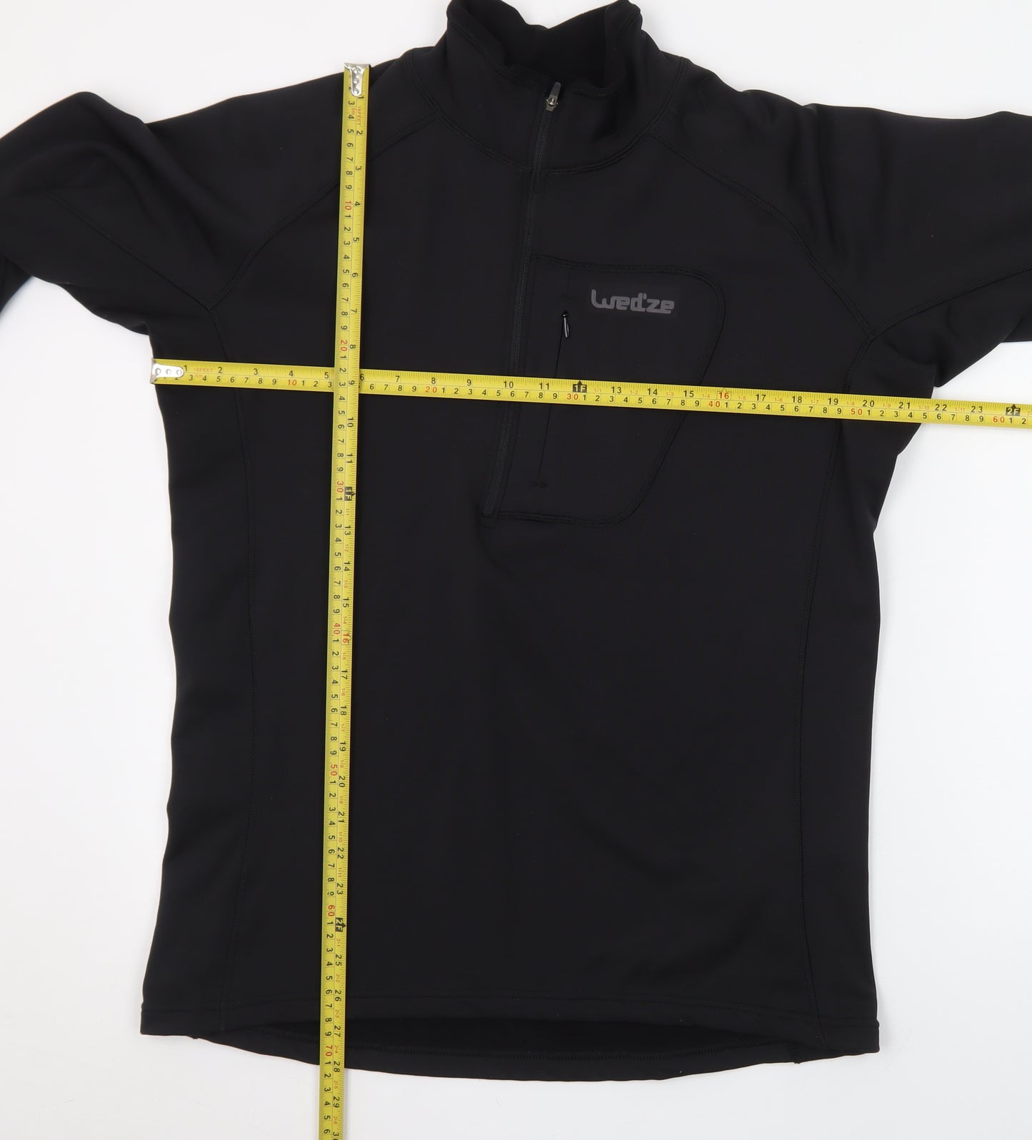 Wedze Men’s Black L 1/4 Zip Pullover Fleece Sweatshirt for Skiing & Sports