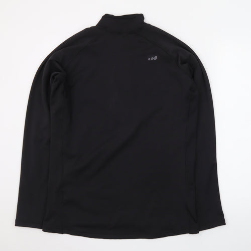 Wedze Men’s Black L 1/4 Zip Pullover Fleece Sweatshirt for Skiing & Sports