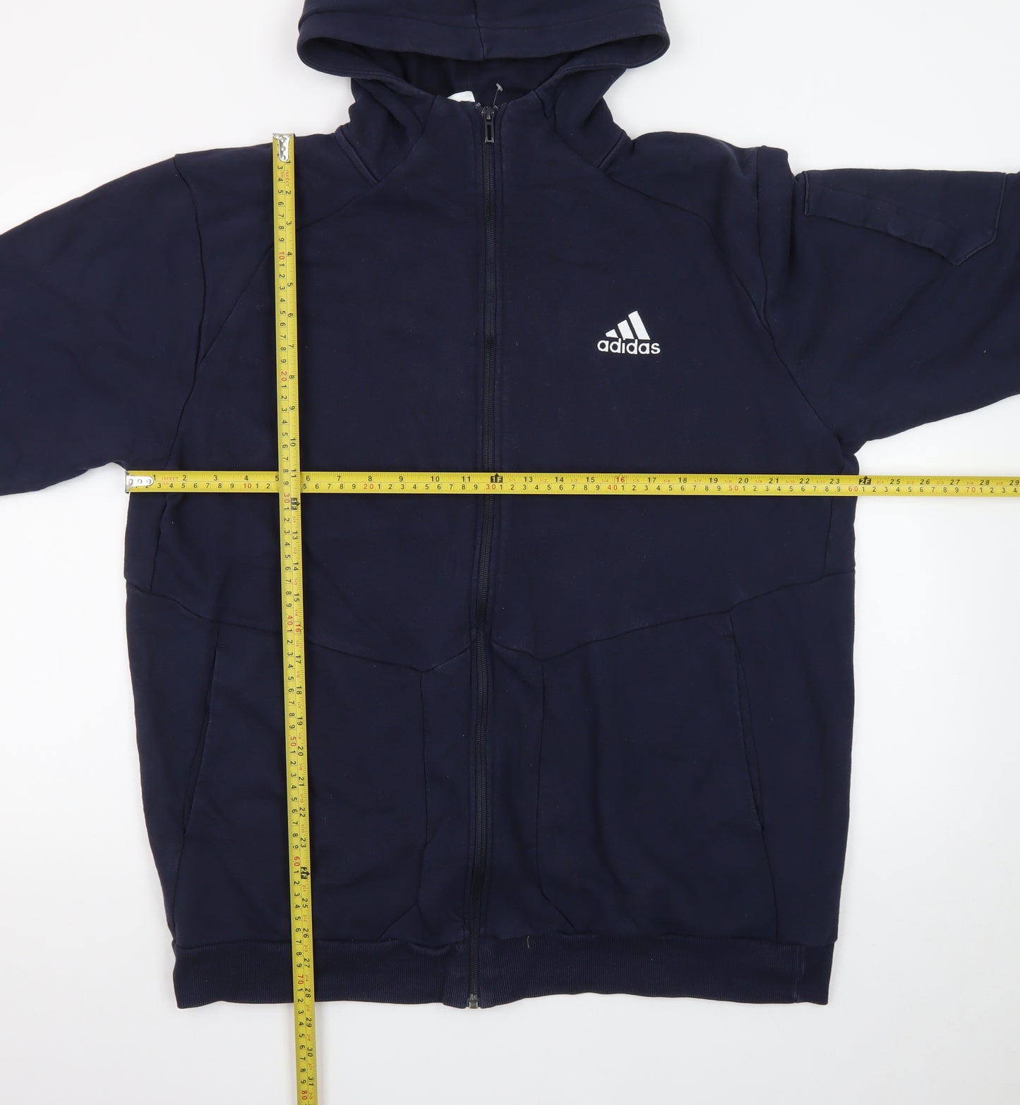 Adidas Men's Blue XL Full Zip Fleece Hoodie