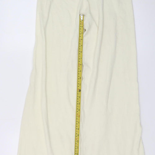PrettyLittleThing Women's Ivory Knit Wide-Leg Trousers Size S