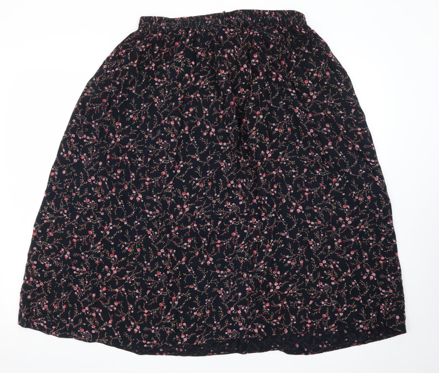 Bonmarché Women Blue Floral Midi A-Line Skirt Size 16 Viscose