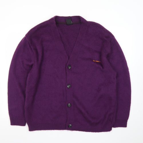 iets frans Women's Purple V-Neck Knit Cardigan Size M