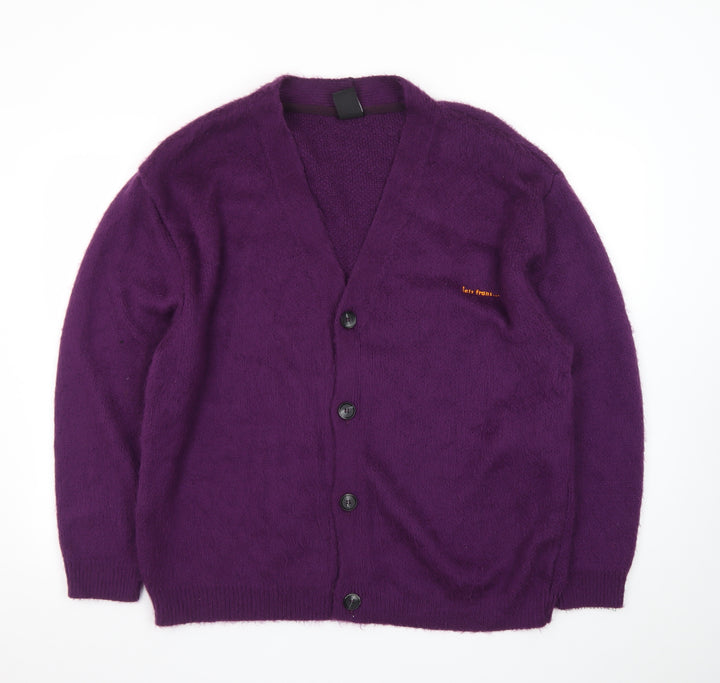 iets frans Women's Purple V-Neck Knit Cardigan Size M