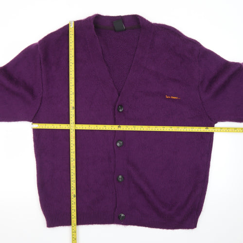 iets frans Women's Purple V-Neck Knit Cardigan Size M