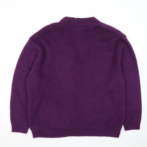 iets frans Women's Purple V-Neck Knit Cardigan Size M