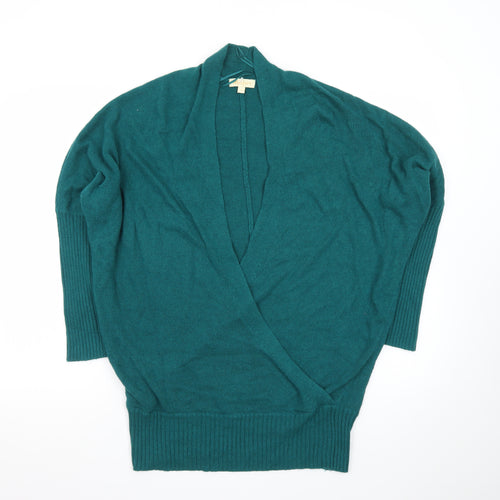 Monsoon Womens Green 3/4 Sleeve Open Knit Cardigan M