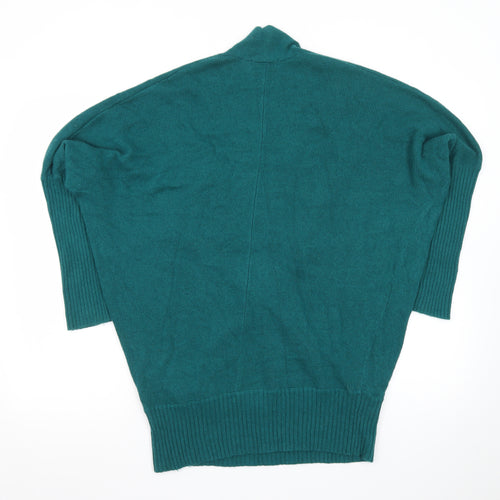 Monsoon Womens Green 3/4 Sleeve Open Knit Cardigan M