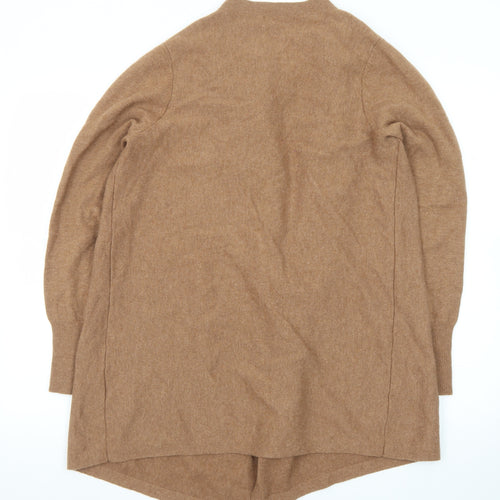 Jaeger Women Brown Wool Cashmere Long Sleeve Open Cardigan M