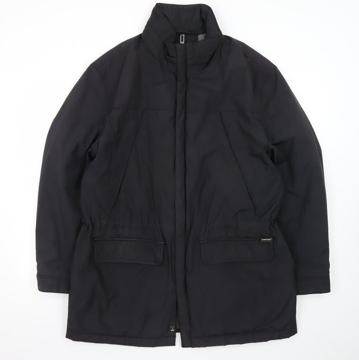 Marks and Spencer Mens Black M Waterproof Mid-Length Rain Coat