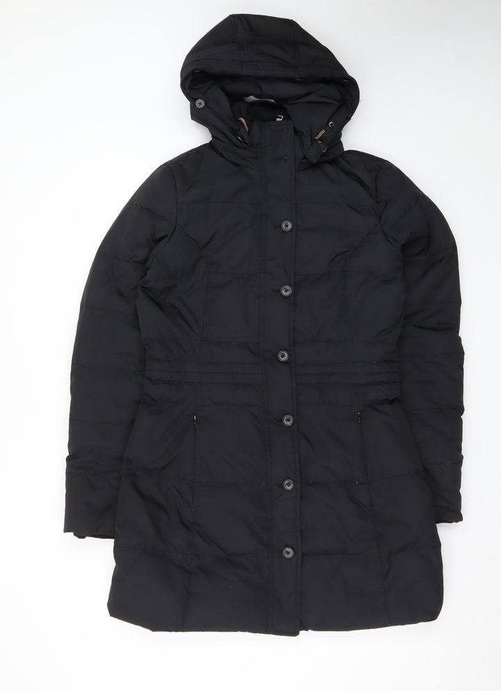 Tommy Hilfiger Men's Black Mid-Length Hooded Puffer Coat M