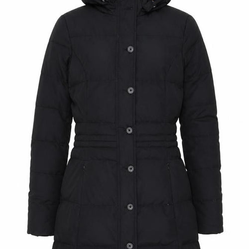 Tommy Hilfiger Men's Black Mid-Length Hooded Puffer Coat M