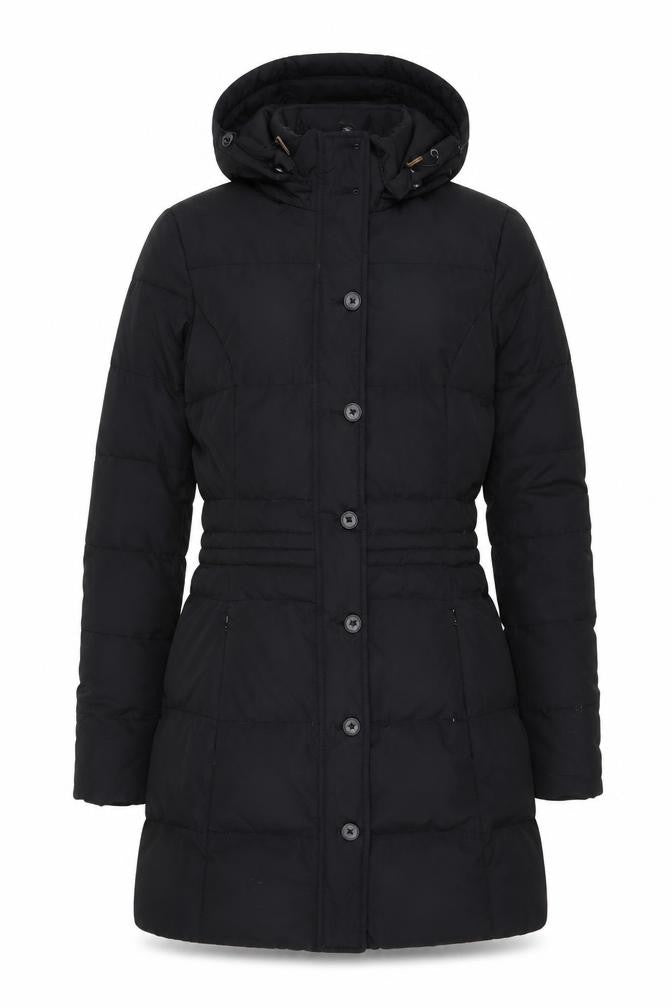 Tommy Hilfiger Men's Black Mid-Length Hooded Puffer Coat M