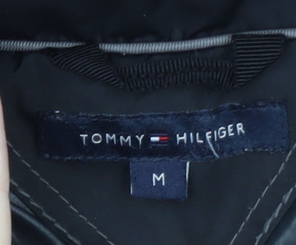 Tommy Hilfiger Men's Black Mid-Length Hooded Puffer Coat M