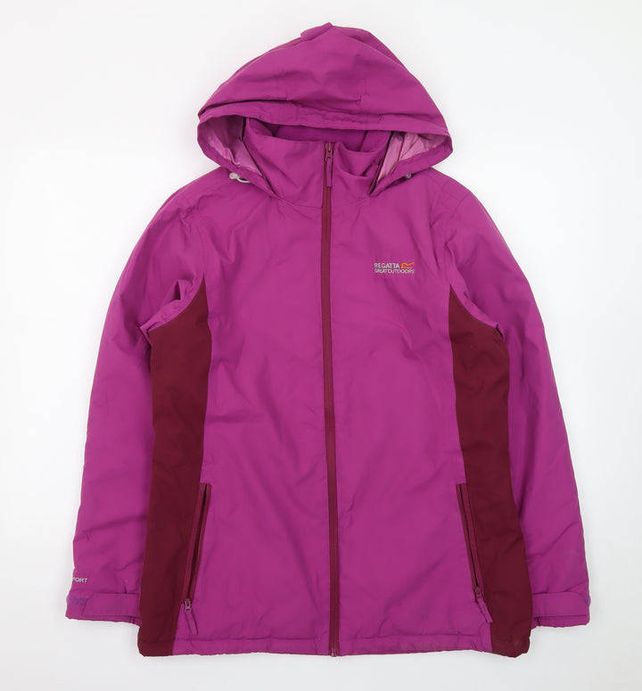 Regatta Womens Pink Waterproof Hooded Puffer Jacket Size 12