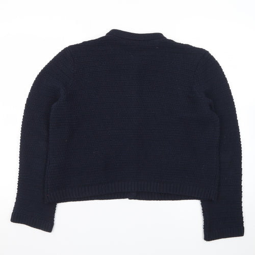 Marks and Spencer Women's Navy Blue Button Cardigan Medium Knit Jumper