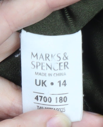 Marks and Spencer Women’s Green Faux Fur Hooded Parka Coat Size 14