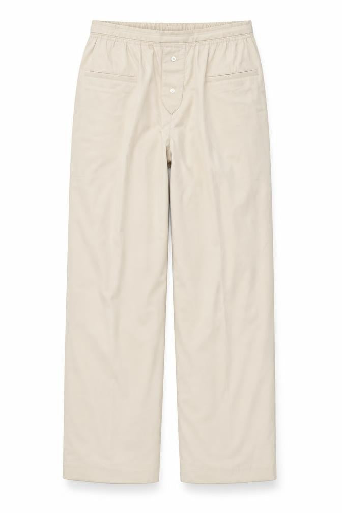 ZARA Women’s Beige XS Chino Trousers Elastic Waist Straight Leg