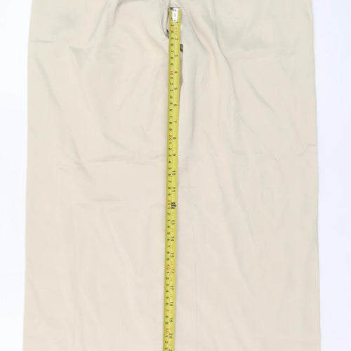 ZARA Women’s Beige XS Chino Trousers Elastic Waist Straight Leg