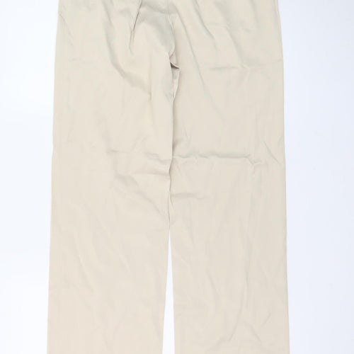 ZARA Women’s Beige XS Chino Trousers Elastic Waist Straight Leg