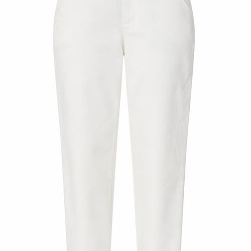Motel Womens White Size 6 Tapered Stretch Cotton Trousers