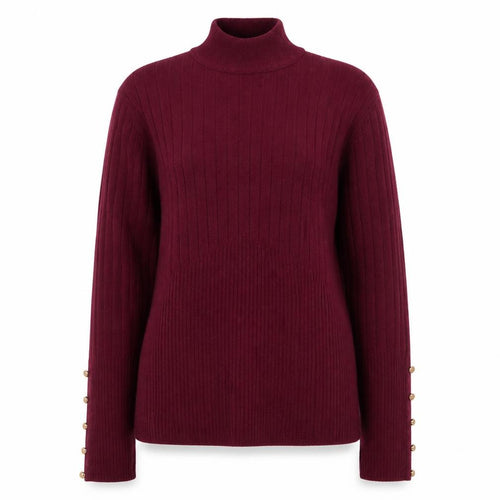 Marks and Spencer Women’s Red Roll Neck Ribbed Jumper Size 14