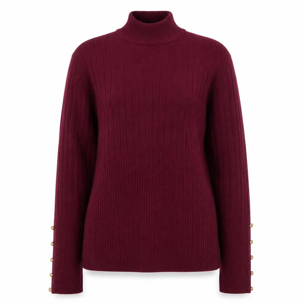 Marks and Spencer Women’s Red Roll Neck Ribbed Jumper Size 14