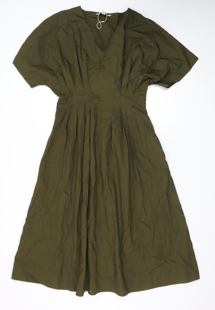 Marks and Spencer Women’s Green A-Line Midi Dress Size 10