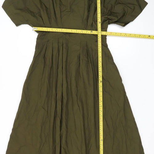 Marks and Spencer Women’s Green A-Line Midi Dress Size 10
