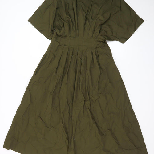 Marks and Spencer Women’s Green A-Line Midi Dress Size 10