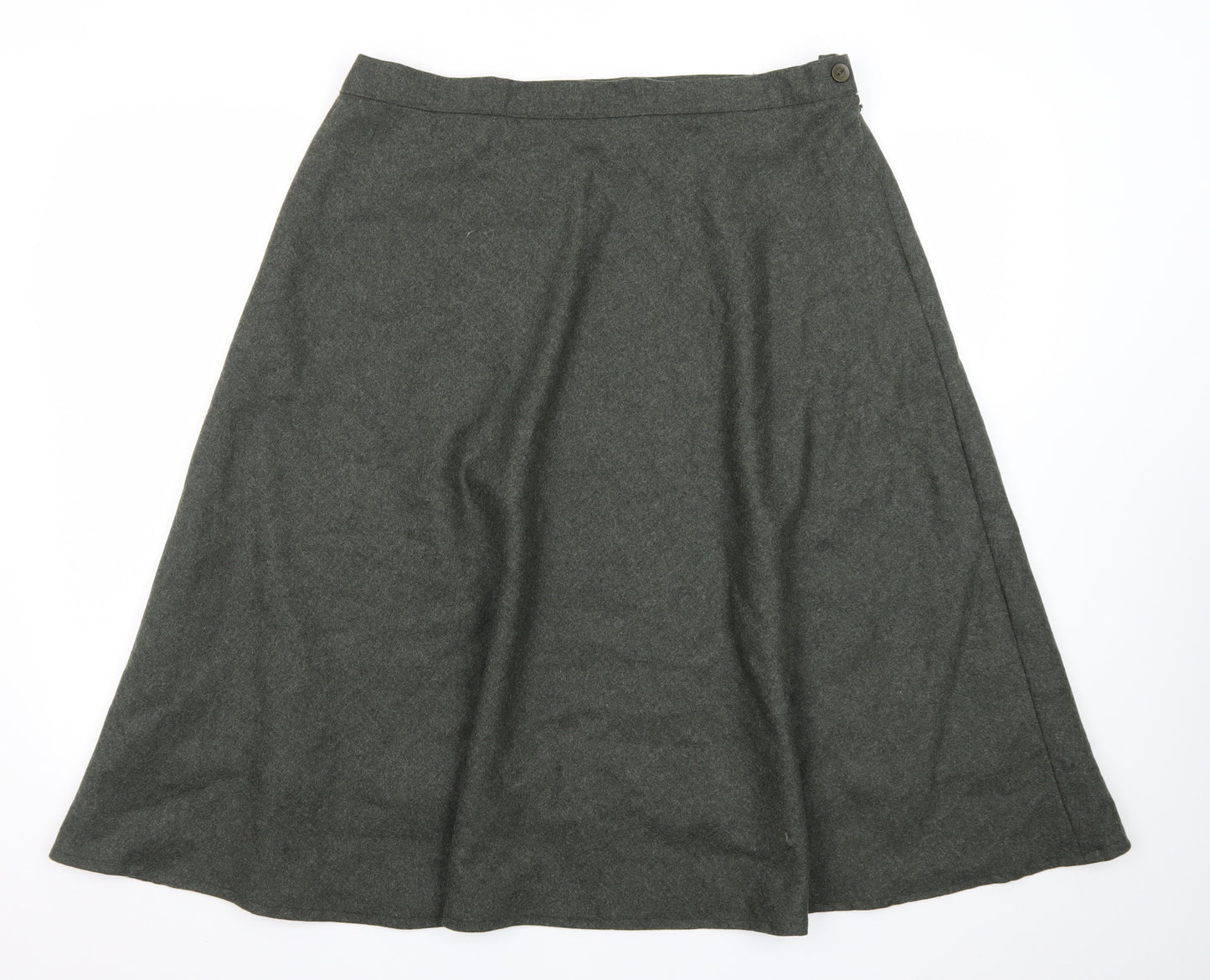 Country Collection Womens Green Wool A-Line Midi Skirt Size 18
