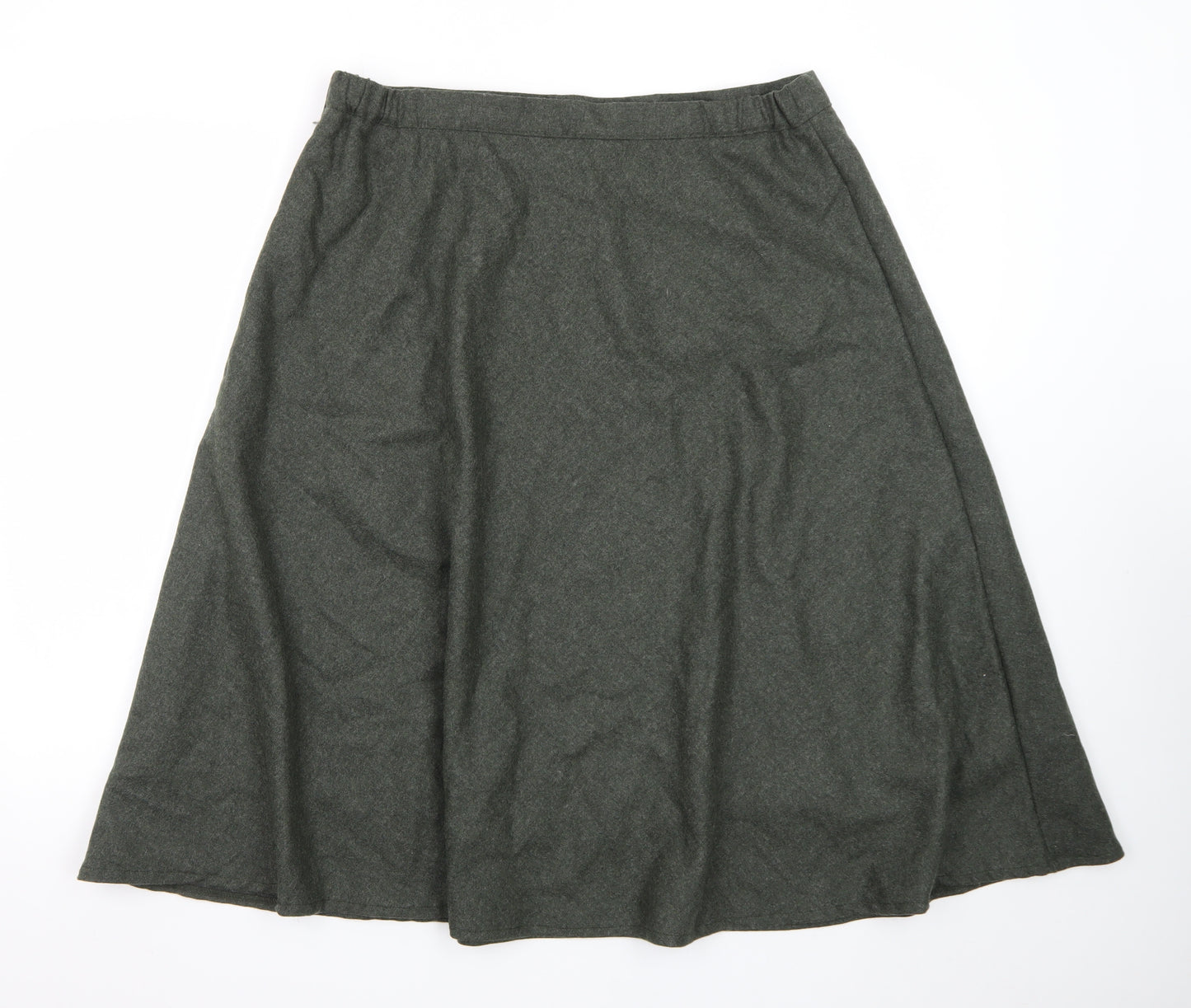 Country Collection Womens Green Wool A-Line Midi Skirt Size 18