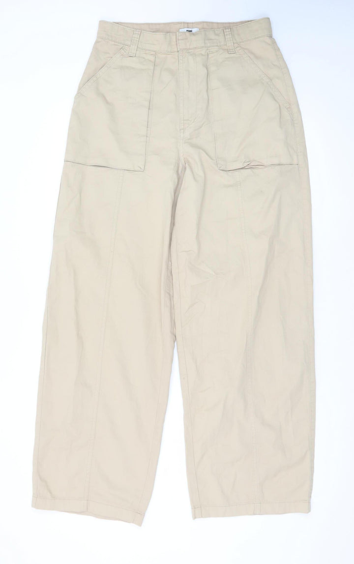 Mavi Women’s Beige Cargo Wide-Leg Cotton Trousers Size M