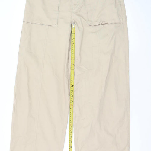 Mavi Women’s Beige Cargo Wide-Leg Cotton Trousers Size M