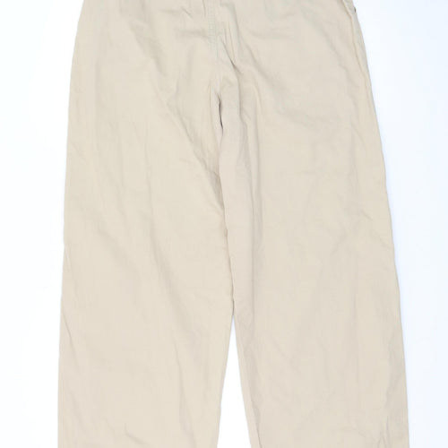 Mavi Women’s Beige Cargo Wide-Leg Cotton Trousers Size M